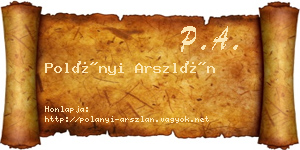 Polányi Arszlán névjegykártya